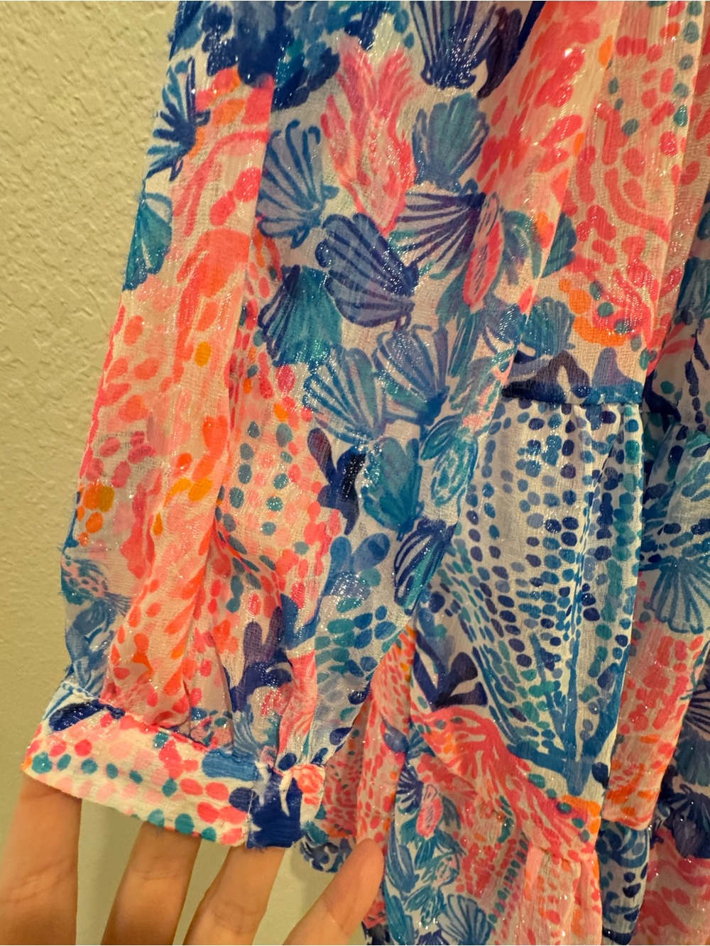 NWOT Lilly Pulitzer Sz 4 Sarita Silk Metallic Swing Dress Resort Sway With Me - Picture 4 of 9